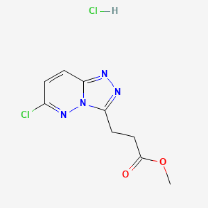 molecular formula C9H10Cl2N4O2 B2690291 Methyl 3-(6-chloro-[1,2,4]triazolo[4,3-b]pyridazin-3-yl)propanoate hydrochloride CAS No. 2193059-61-7