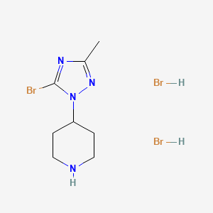 molecular formula C8H15Br3N4 B2690316 4-(5-Bromo-3-methyl-1,2,4-triazol-1-yl)piperidine;dihydrobromide CAS No. 2243514-67-0