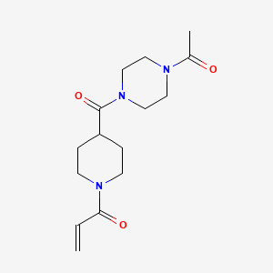molecular formula C15H23N3O3 B2690317 1-[4-(4-Acetylpiperazine-1-carbonyl)piperidin-1-yl]prop-2-en-1-one CAS No. 2094244-61-6