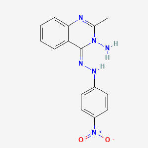 molecular formula C15H14N6O2 B2690319 (Z)-2-methyl-4-(2-(4-nitrophenyl)hydrazono)quinazolin-3(4H)-amine CAS No. 312923-49-2