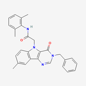 molecular formula C28H26N4O2 B2690320 2-(3-benzyl-8-methyl-4-oxo-3H-pyrimido[5,4-b]indol-5(4H)-yl)-N-(2,6-dimethylphenyl)acetamide CAS No. 1189876-67-2