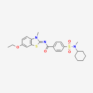molecular formula C24H29N3O4S2 B2690321 (E)-4-(N-cyclohexyl-N-methylsulfamoyl)-N-(6-ethoxy-3-methylbenzo[d]thiazol-2(3H)-ylidene)benzamide CAS No. 683260-44-8