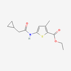 molecular formula C13H17NO3S B2690333 Ethyl 5-(2-cyclopropylacetamido)-3-methylthiophene-2-carboxylate CAS No. 1153556-18-3