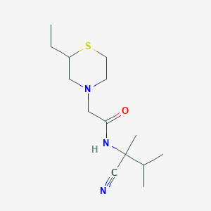 molecular formula C14H25N3OS B2690337 N-(2-Cyano-3-methylbutan-2-yl)-2-(2-ethylthiomorpholin-4-yl)acetamide CAS No. 1436188-24-7