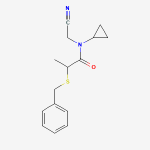 molecular formula C15H18N2OS B2690376 2-(benzylsulfanyl)-N-(cyanomethyl)-N-cyclopropylpropanamide CAS No. 1252382-94-7