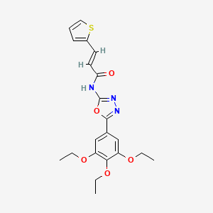 (E)-3-(thiophen-2-yl)-N-(5-(3,4,5-triethoxyphenyl)-1,3,4-oxadiazol-2-yl)acrylamide