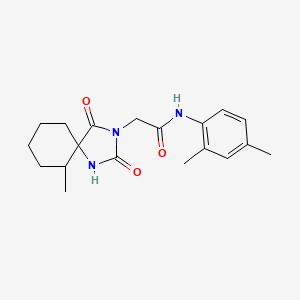 molecular formula C19H25N3O3 B2690402 N-(2,4-DIMETHYLPHENYL)-2-{6-METHYL-2,4-DIOXO-1,3-DIAZASPIRO[4.5]DECAN-3-YL}ACETAMIDE CAS No. 571956-34-8