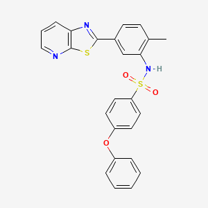 molecular formula C25H19N3O3S2 B2690417 N-(2-methyl-5-(thiazolo[5,4-b]pyridin-2-yl)phenyl)-4-phenoxybenzenesulfonamide CAS No. 896679-58-6