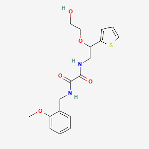 molecular formula C18H22N2O5S B2690419 N-[2-(2-hydroxyethoxy)-2-(thiophen-2-yl)ethyl]-N'-[(2-methoxyphenyl)methyl]ethanediamide CAS No. 2191404-98-3