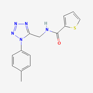 molecular formula C14H13N5OS B2690421 N-((1-(p-tolyl)-1H-tetrazol-5-yl)methyl)thiophene-2-carboxamide CAS No. 920461-21-8