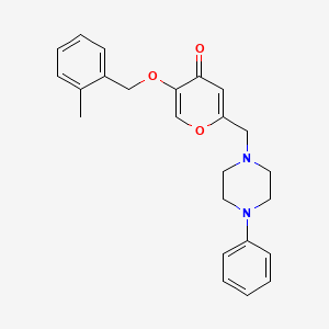 molecular formula C24H26N2O3 B2690422 5-[(2-methylphenyl)methoxy]-2-[(4-phenylpiperazin-1-yl)methyl]-4H-pyran-4-one CAS No. 898418-17-2