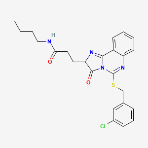 molecular formula C24H25ClN4O2S B2690439 N-butyl-3-(5-{[(3-chlorophenyl)methyl]sulfanyl}-3-oxo-2H,3H-imidazo[1,2-c]quinazolin-2-yl)propanamide CAS No. 1042719-66-3