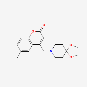 molecular formula C19H23NO4 B2690441 4-({1,4-dioxa-8-azaspiro[4.5]decan-8-yl}methyl)-6,7-dimethyl-2H-chromen-2-one CAS No. 859112-44-0