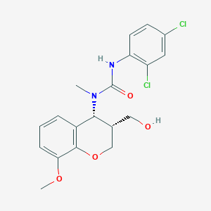 molecular formula C19H20Cl2N2O4 B2690453 N'-(2,4-dichlorophenyl)-N-[3-(hydroxymethyl)-8-methoxy-3,4-dihydro-2H-chromen-4-yl]-N-methylurea CAS No. 324009-18-9
