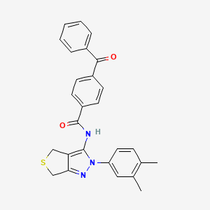 B2690475 4-benzoyl-N-(2-(3,4-dimethylphenyl)-4,6-dihydro-2H-thieno[3,4-c]pyrazol-3-yl)benzamide CAS No. 681269-57-8