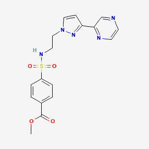 molecular formula C17H17N5O4S B2690483 methyl 4-({2-[3-(pyrazin-2-yl)-1H-pyrazol-1-yl]ethyl}sulfamoyl)benzoate CAS No. 2034600-86-5