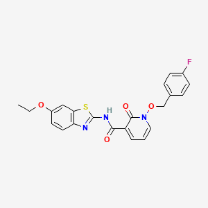 molecular formula C22H18FN3O4S B2690492 N-(6-ethoxy-1,3-benzothiazol-2-yl)-1-[(4-fluorophenyl)methoxy]-2-oxo-1,2-dihydropyridine-3-carboxamide CAS No. 868678-59-5