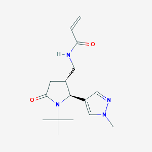 molecular formula C16H24N4O2 B2690494 N-[[(2S,3R)-1-Tert-butyl-2-(1-methylpyrazol-4-yl)-5-oxopyrrolidin-3-yl]methyl]prop-2-enamide CAS No. 2361714-54-5