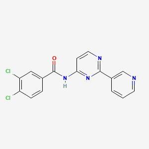 molecular formula C16H10Cl2N4O B2690504 3,4-dichloro-N-[2-(3-pyridinyl)-4-pyrimidinyl]benzenecarboxamide CAS No. 866143-28-4