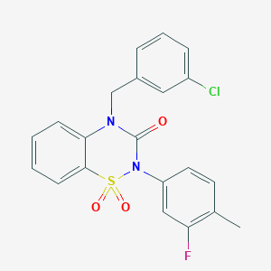 B2690521 4-(3-chlorobenzyl)-2-(3-fluoro-4-methylphenyl)-2H-1,2,4-benzothiadiazin-3(4H)-one 1,1-dioxide CAS No. 893790-31-3