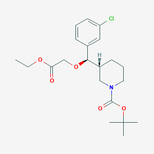 molecular formula C21H30ClNO5 B2690525 (R)-tert-butyl 3-((R)-(3-chlorophenyl)(2-ethoxy-2-oxoethoxy)methyl)piperidine-1-carboxylate CAS No. 942142-76-9