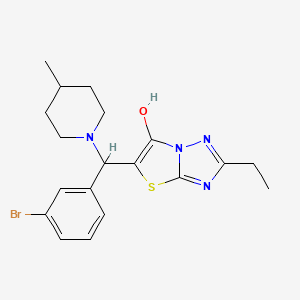 B2690533 5-((3-Bromophenyl)(4-methylpiperidin-1-yl)methyl)-2-ethylthiazolo[3,2-b][1,2,4]triazol-6-ol CAS No. 898361-81-4