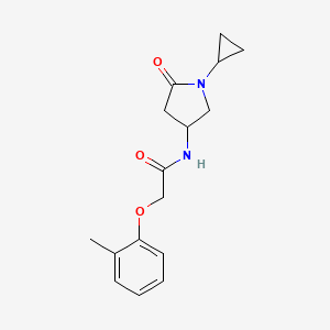 molecular formula C16H20N2O3 B2690546 N-(1-cyclopropyl-5-oxopyrrolidin-3-yl)-2-(2-methylphenoxy)acetamide CAS No. 1396684-37-9