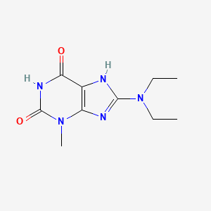 molecular formula C10H15N5O2 B2690578 8-(Diethylamino)-3-methyl-1,3,7-trihydropurine-2,6-dione CAS No. 299419-46-8