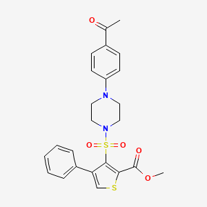 molecular formula C24H24N2O5S2 B2690582 Methyl 3-{[4-(4-acetylphenyl)piperazin-1-yl]sulfonyl}-4-phenylthiophene-2-carboxylate CAS No. 899949-65-6