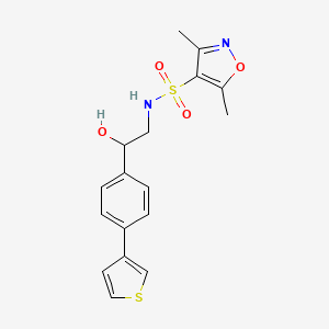 molecular formula C17H18N2O4S2 B2690594 N-{2-hydroxy-2-[4-(thiophen-3-yl)phenyl]ethyl}-3,5-dimethyl-1,2-oxazole-4-sulfonamide CAS No. 2097859-61-3