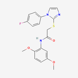 molecular formula C19H18FN3O3S B2690673 N-(2,5-dimethoxyphenyl)-2-{[1-(4-fluorophenyl)-1H-imidazol-2-yl]sulfanyl}acetamide CAS No. 688337-00-0