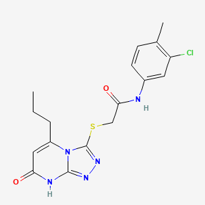 N-(3-chloro-4-methylphenyl)-2-((7-oxo-5-propyl-7,8-dihydro-[1,2,4]triazolo[4,3-a]pyrimidin-3-yl)thio)acetamide