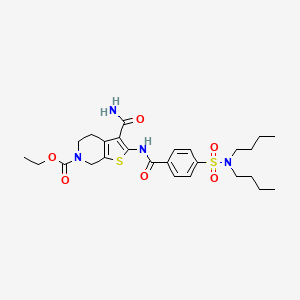 ethyl 3-carbamoyl-2-(4-(N,N-dibutylsulfamoyl)benzamido)-4,5-dihydrothieno[2,3-c]pyridine-6(7H)-carboxylate