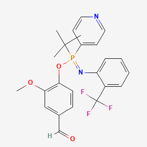 4-[Tert-butyl-pyridin-4-yl-[2-(trifluoromethyl)phenyl]imino-lambda5-phosphanyl]oxy-3-methoxybenzaldehyde