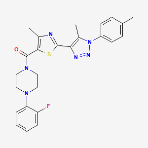 (4-(2-fluorophenyl)piperazin-1-yl)(4-methyl-2-(5-methyl-1-(p-tolyl)-1H-1,2,3-triazol-4-yl)thiazol-5-yl)methanone