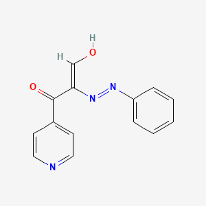 molecular formula C14H11N3O2 B2690707 (2E)-3-oxo-2-(2-phenylhydrazin-1-ylidene)-3-(pyridin-4-yl)propanal CAS No. 338414-02-1