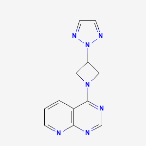 molecular formula C12H11N7 B2690716 2-(1-{pyrido[2,3-d]pyrimidin-4-yl}azetidin-3-yl)-2H-1,2,3-triazole CAS No. 2415629-40-0