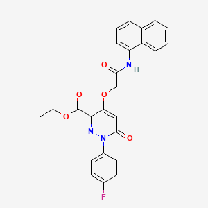 molecular formula C25H20FN3O5 B2690733 Ethyl 1-(4-fluorophenyl)-4-(2-(naphthalen-1-ylamino)-2-oxoethoxy)-6-oxo-1,6-dihydropyridazine-3-carboxylate CAS No. 899733-16-5