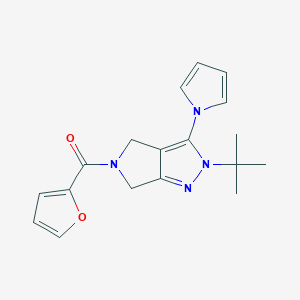 molecular formula C18H20N4O2 B2690744 1-[2-tert-butyl-5-(furan-2-carbonyl)-2H,4H,5H,6H-pyrrolo[3,4-c]pyrazol-3-yl]-1H-pyrrole CAS No. 1251710-03-8