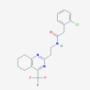 2-(2-chlorophenyl)-N-(2-(4-(trifluoromethyl)-5,6,7,8-tetrahydroquinazolin-2-yl)ethyl)acetamide