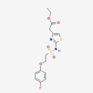 Ethyl 2-(2-(2-(4-fluorophenoxy)ethylsulfonamido)thiazol-4-yl)acetate