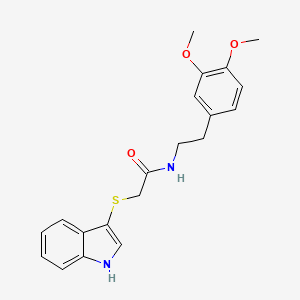 molecular formula C20H22N2O3S B2690769 N-[2-(3,4-dimethoxyphenyl)ethyl]-2-(1H-indol-3-ylsulfanyl)acetamide CAS No. 450351-89-0