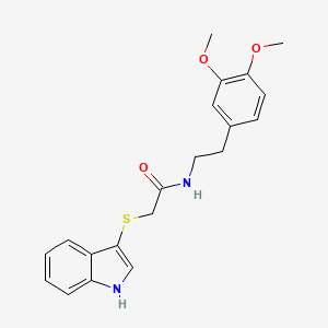 2-((1H-indol-3-yl)thio)-N-(3,4-dimethoxyphenethyl)acetamide