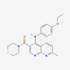 molecular formula C22H24N4O2S B2690772 N-(4-ethoxyphenyl)-7-methyl-3-(thiomorpholine-4-carbonyl)-1,8-naphthyridin-4-amine CAS No. 1251599-60-6