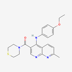 (4-((4-Ethoxyphenyl)amino)-7-methyl-1,8-naphthyridin-3-yl)(thiomorpholino)methanone