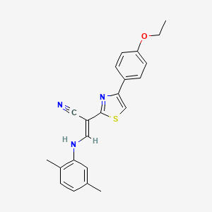 (E)-3-((2,5-dimethylphenyl)amino)-2-(4-(4-ethoxyphenyl)thiazol-2-yl)acrylonitrile