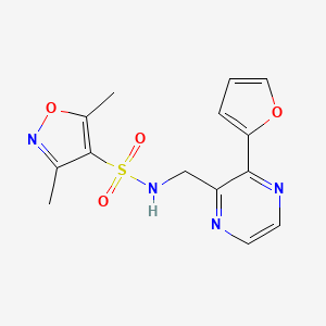 N-((3-(furan-2-yl)pyrazin-2-yl)methyl)-3,5-dimethylisoxazole-4-sulfonamide