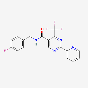 N-(4-fluorobenzyl)-2-(2-pyridinyl)-4-(trifluoromethyl)-5-pyrimidinecarboxamide
