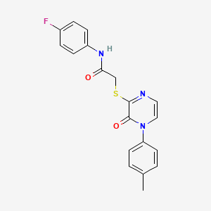molecular formula C19H16FN3O2S B2690786 N-(4-fluorophenyl)-2-{[4-(4-methylphenyl)-3-oxo-3,4-dihydropyrazin-2-yl]sulfanyl}acetamide CAS No. 941978-24-1