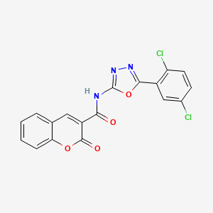 molecular formula C18H9Cl2N3O4 B2690795 N-[5-(2,5-dichlorophenyl)-1,3,4-oxadiazol-2-yl]-2-oxo-2H-chromene-3-carboxamide CAS No. 891135-98-1